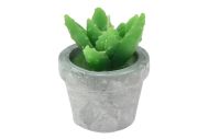 Svíčka kaktus v sádrovém květináčku (9cm) - Mix barev, 1ks