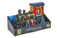 Vánoční Express - Scéna vlak s LED diodami 22cm
