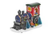 Vánoční Express - Scéna vlak s LED diodami 22cm - Kluk čeká na dárky