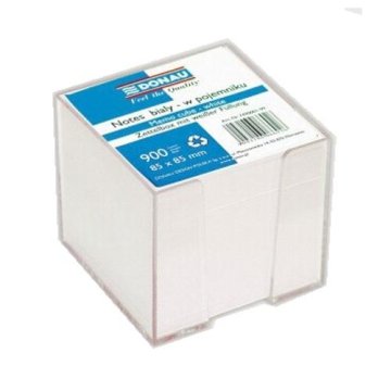 Poznámková kostka 8,3x8,3x7,5cm bílá + plastová krabička